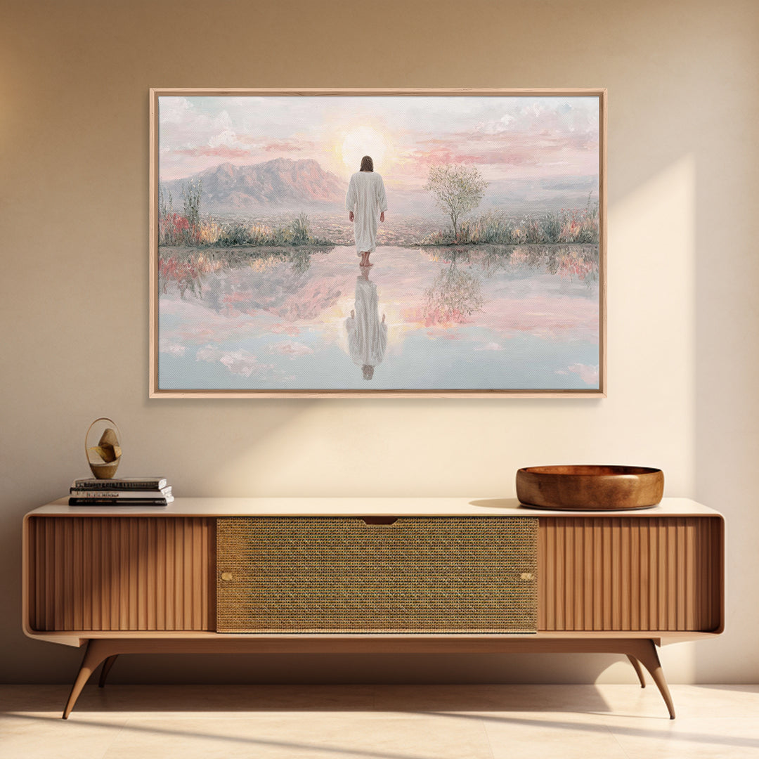 Radiant Mountain Path – Framed Canvas Print – Christian Art – Christian Art Canvas – Jesus Painting – Christian Wall Art – Modern Christian