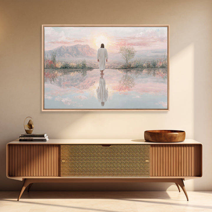 Radiant Mountain Path – Framed Canvas Print – Christian Art – Christian Art Canvas – Jesus Painting – Christian Wall Art – Modern Christian