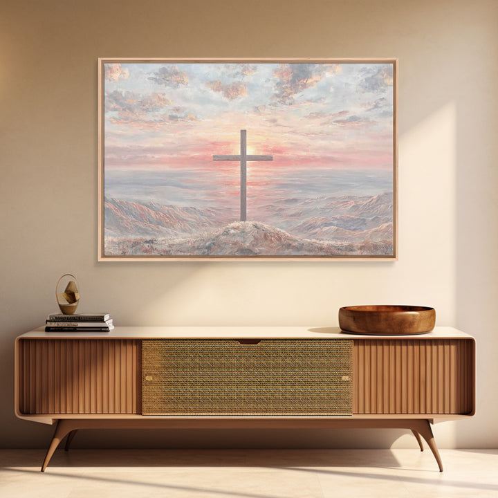 Dawn Of Redemption, Framed Canvas Print, Christian Wall Art, Modern Christian Art, Christian Art Canvas, Jesus Painting, Christian Christma