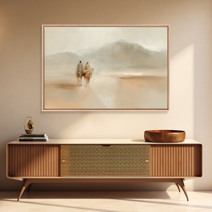 Quiet Desert Walk – Framed Canvas Print – Minimalist Christian Art – Christian Wall Art – Subtle Christian Paintings – Christian Art Canvas
