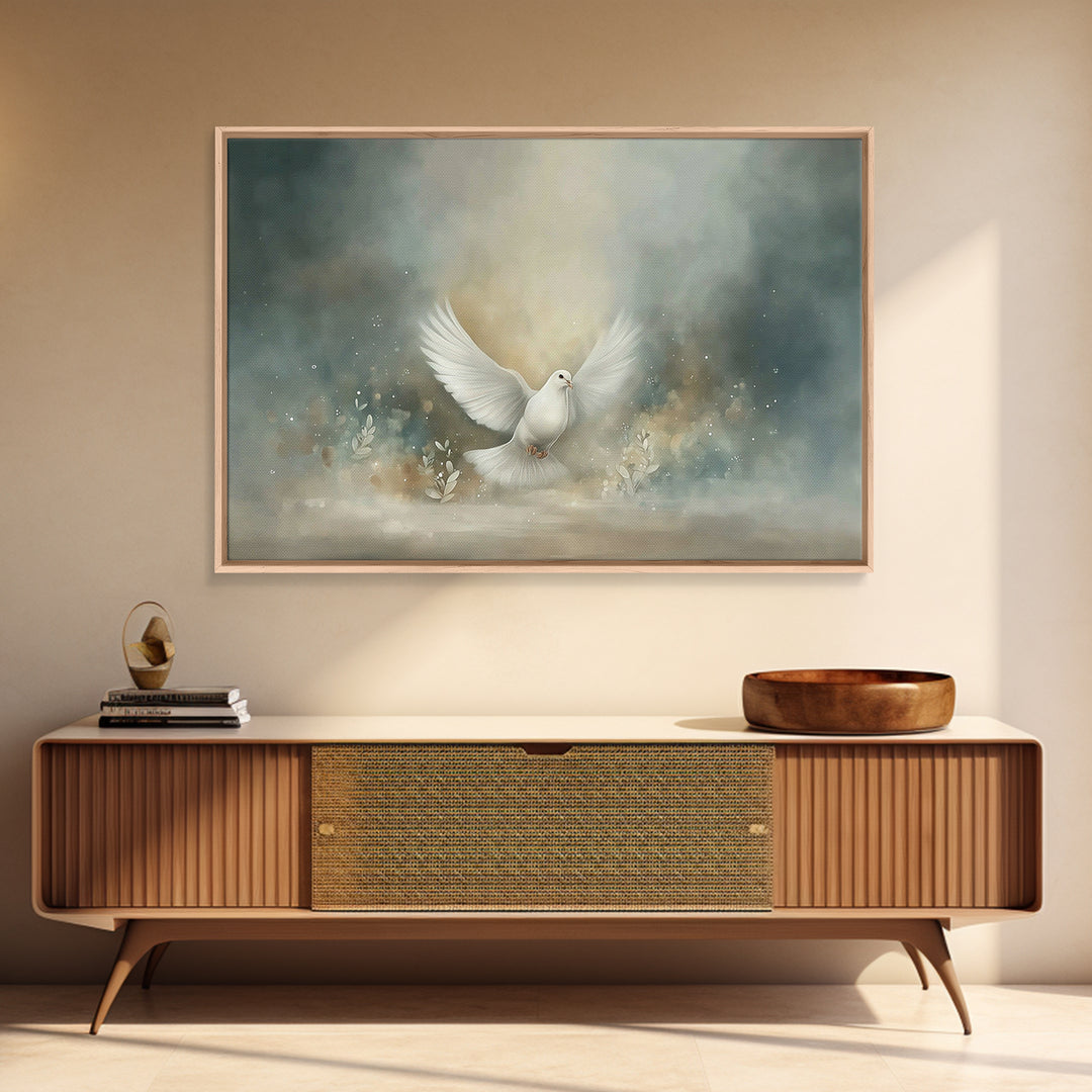 Dove Of Glory – Framed Canvas Print – Christian Art – Christian Wall Art – Christian Canvas – Christmas Art – Christian Gift Ideas