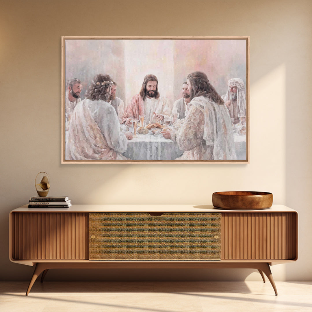 Last Supper Light – Framed Canvas Print – Christian Wall Art – Christian Painting – Christian Art Canvas – Christian Decor – Christmas Art