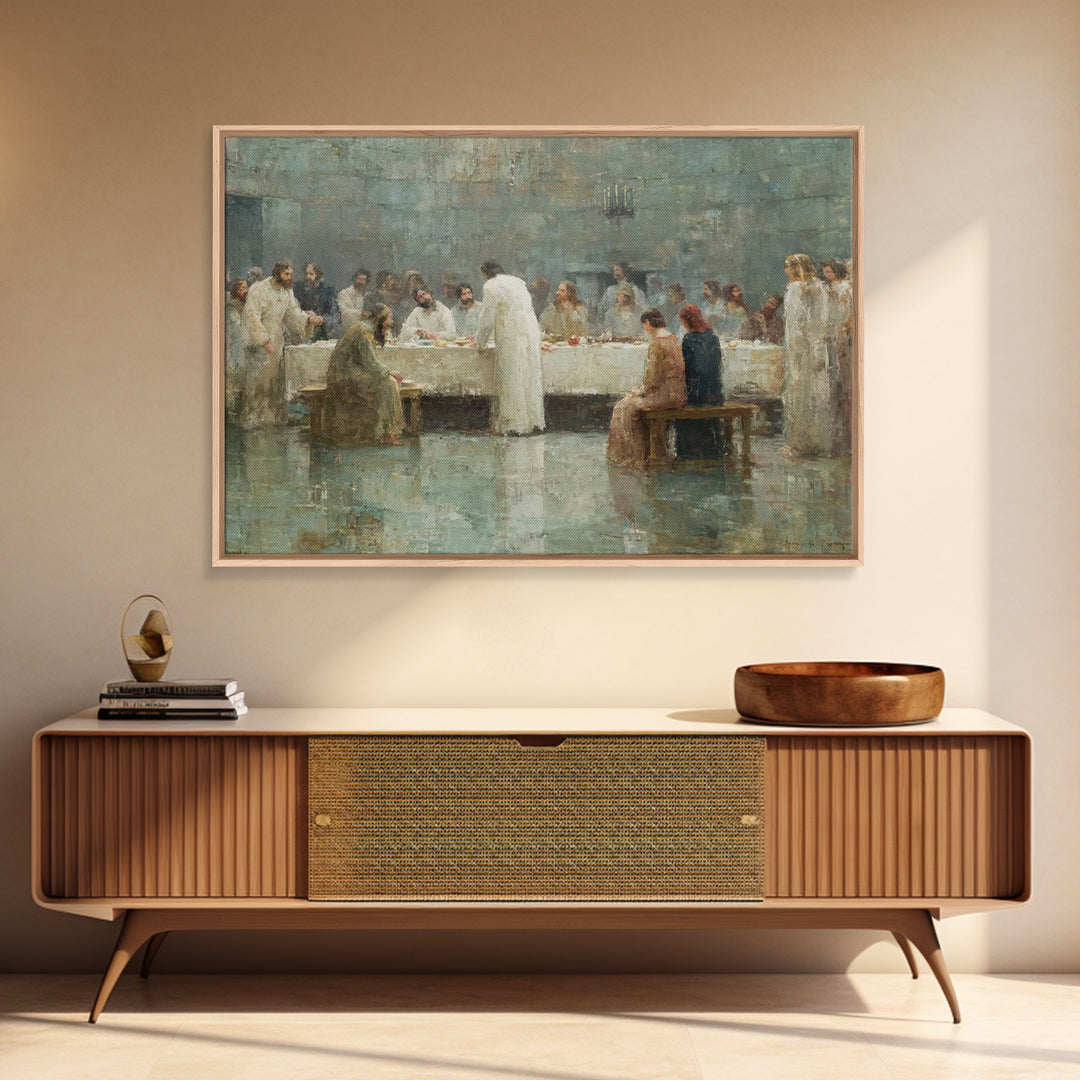 Radiant Last Supper – Framed Canvas Print – Christian Art Canvas – Jesus Painting – Christian Wall Art – Moody Christian Art – Christmas Wa