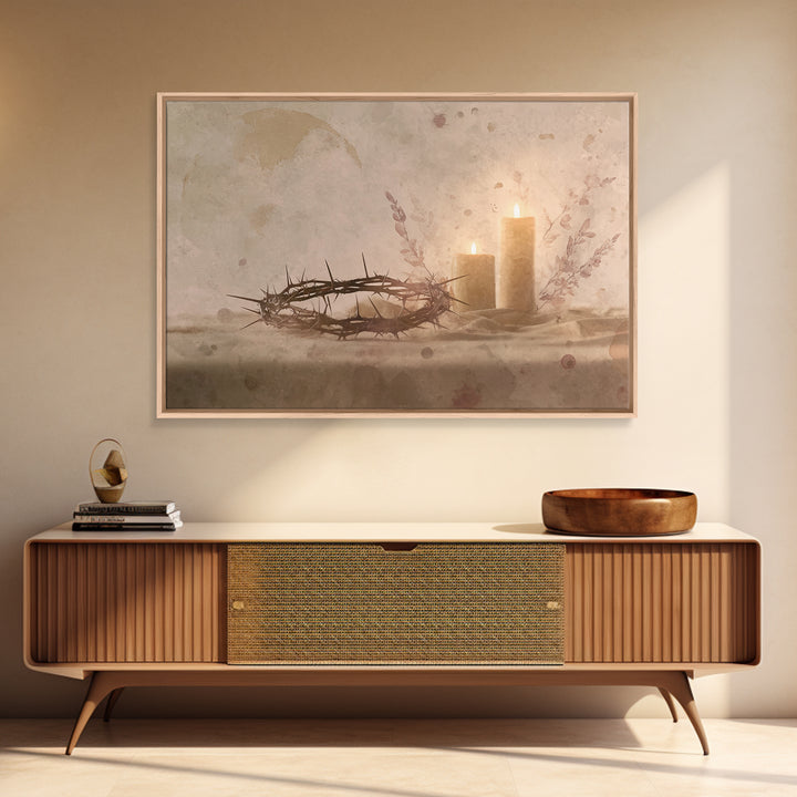 Quiet Lenten Light, Framed Canvas Print, Christian Art Canvas, Christian Wall Art, Subtle Christian Art, Christian Painting, Christian Gift