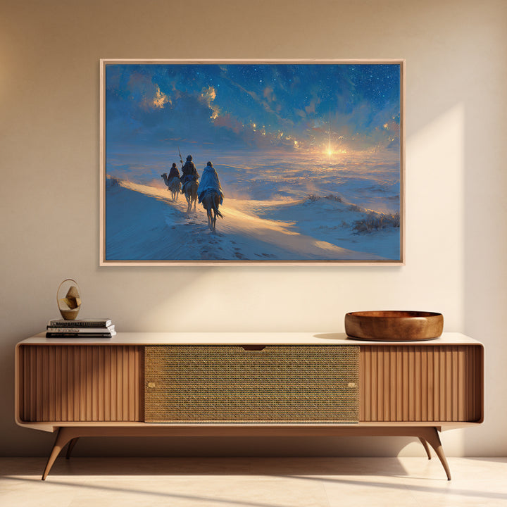 Journey Of The Magi – Framed Canvas Print – Christian Wall Art – Christmas Art Work – Christian Art Canvas – Modern Christian Art – Jesus C