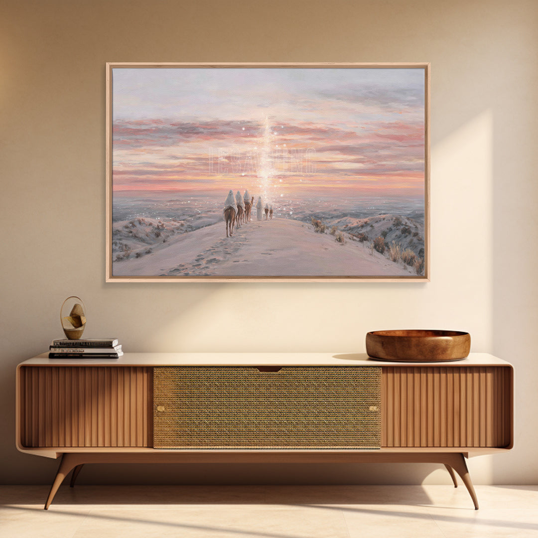 The Guiding Light – Framed Canvas Print – Christian Wall Art – Christian Art Canvas – Christmas Art – Jesus Painting – Christian Christmas