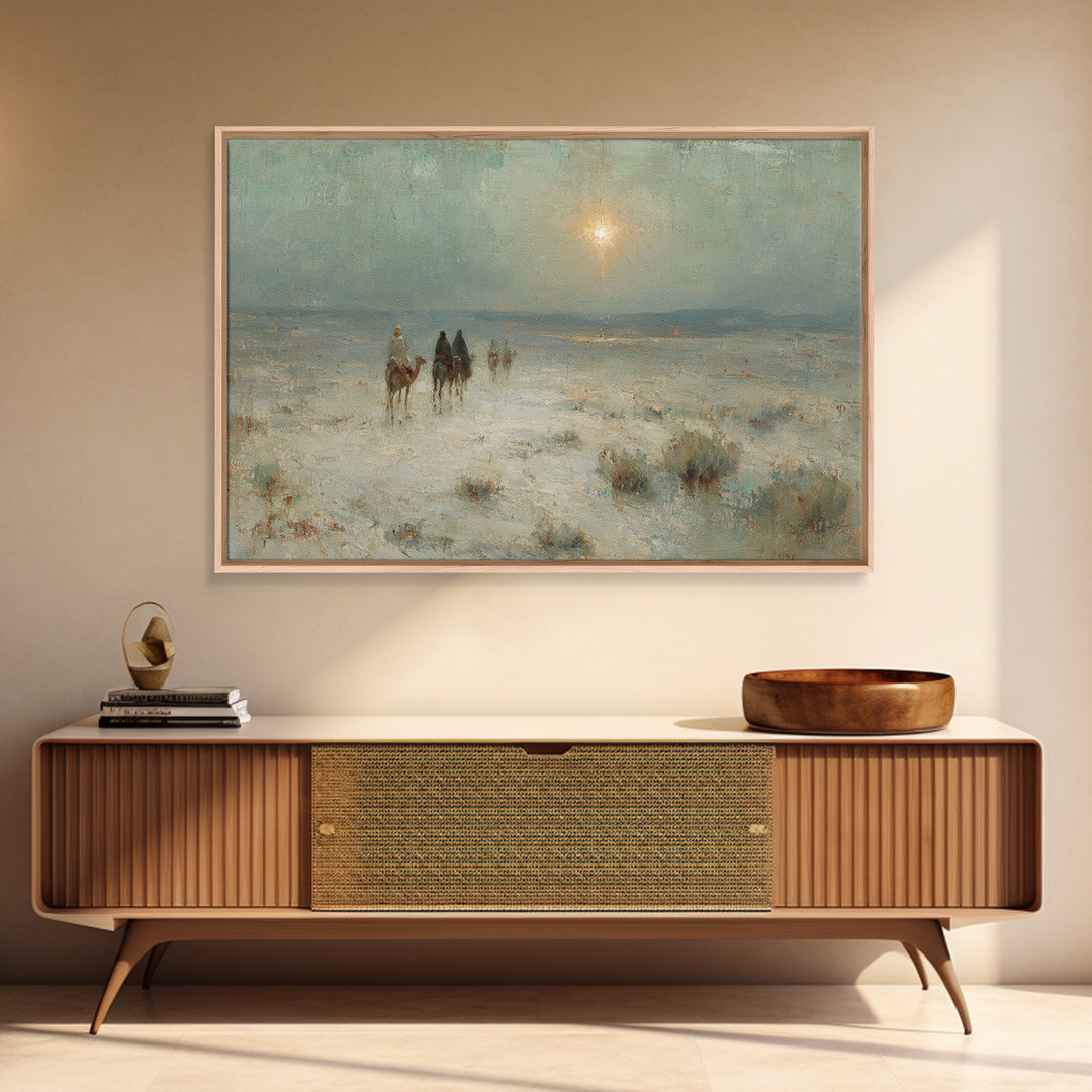 Night Of Wonder – Framed Canvas Print – Christian Art Canvas – Christmas Wall Art – Jesus Painting – Christian Christmas Decor – Christian