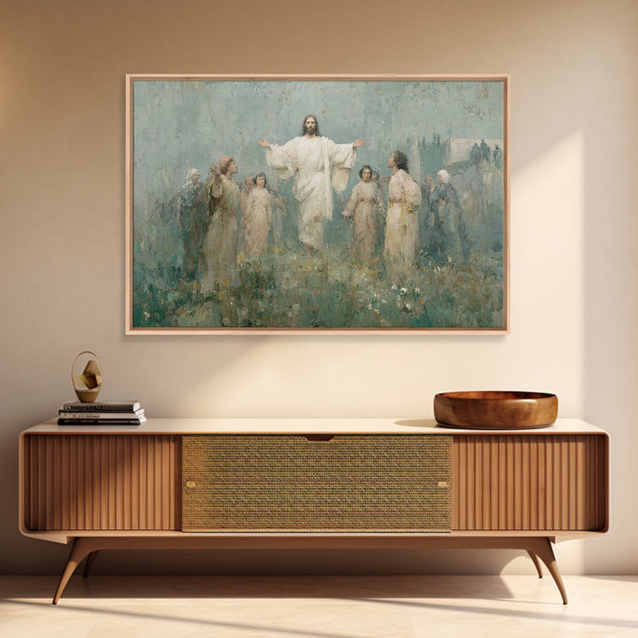 Risen Glory – Framed Canvas Print – Christian Wall Art – Jesus Painting – Christian Art Canvas – Christmas Art – Christian Decor