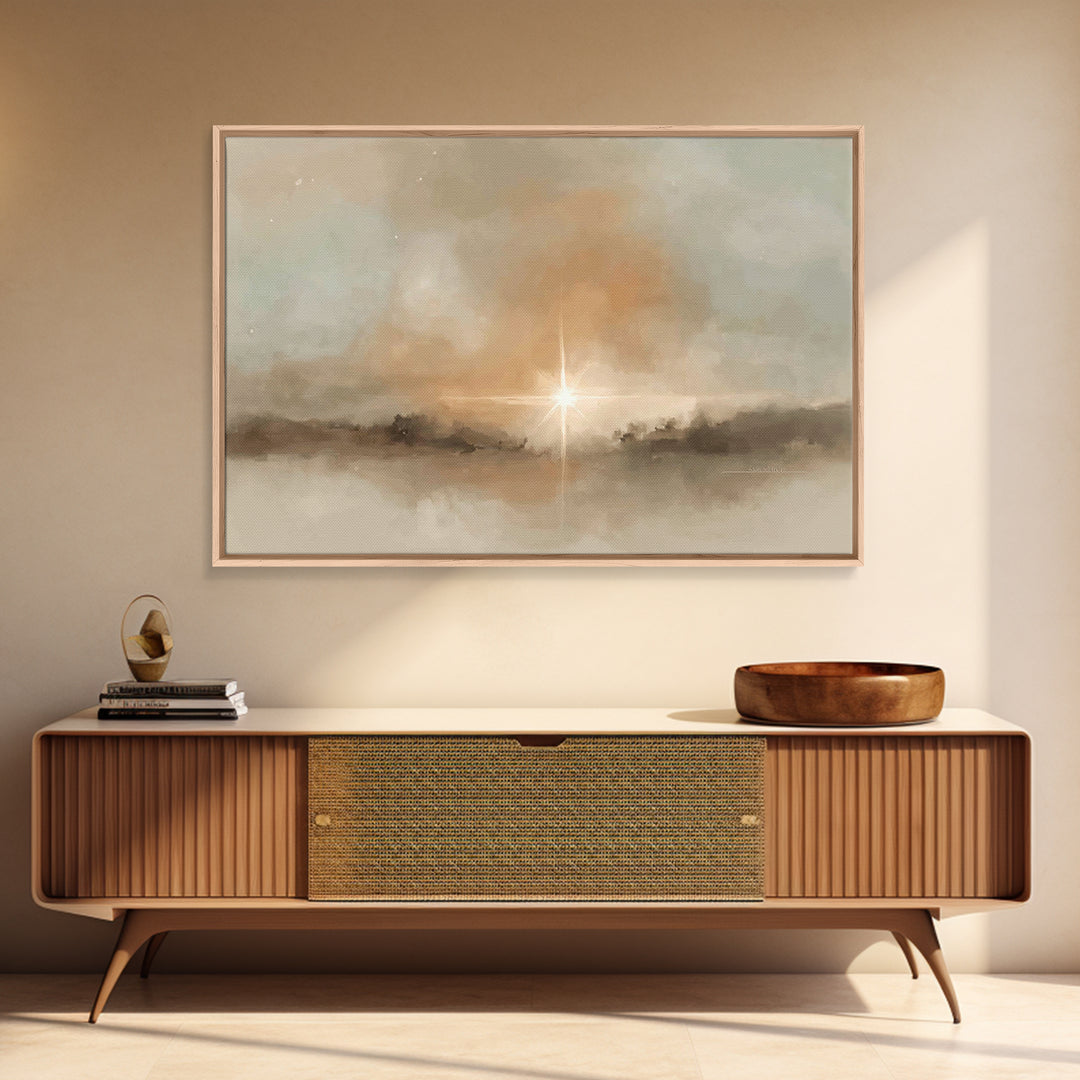 Holy Radiance | Framed Canvas Print | Christian Wall Art | Christian Art Canvas | Christmas Art | Jesus Painting | Christian Home Decor