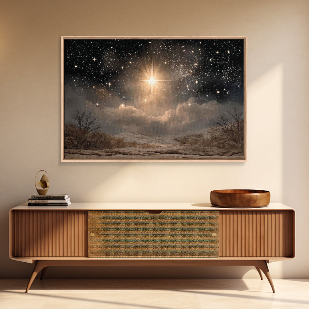 Star Of Wonder, Framed Canvas Print, Christian Art Canvas, Christmas Art, Christian Wall Art, Christian Christmas Decor, Christian Gift Ide