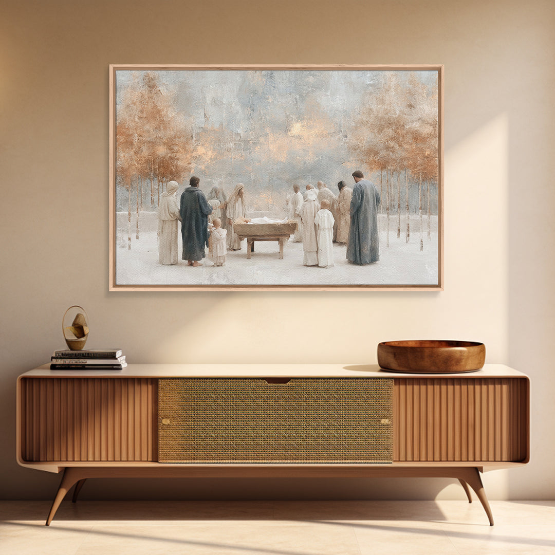 Golden Dawn – Framed Canvas Print – Christian Art Canvas – Christmas Art – Christian Gift – Jesus Painting – Christian Wall Art