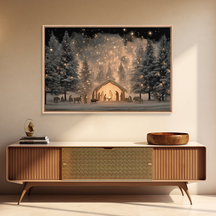 Silent Wonder – Framed Canvas Print – Christian Wall Art – Christian Gift – Jesus Painting – Christmas Art – Christian Art Canvas