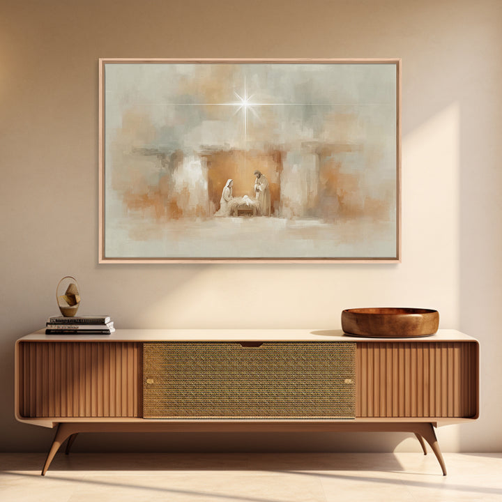 Humble Dawn – Framed Canvas Print – Jesus Painting – Christian Gift – Christian Wall Art – Christmas Art – Christian Art Canvas