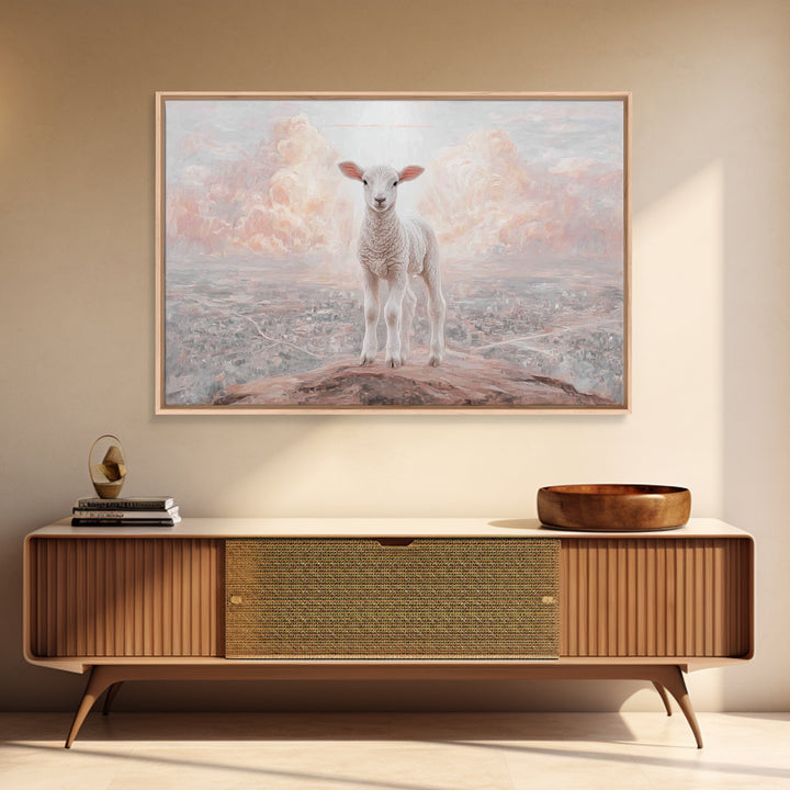 Shepherd’s Cliff – Framed Canvas Print – Christian Wall Art – Christian Art Canvas – Vintage Christian Art – Moody Christian Art – Christia