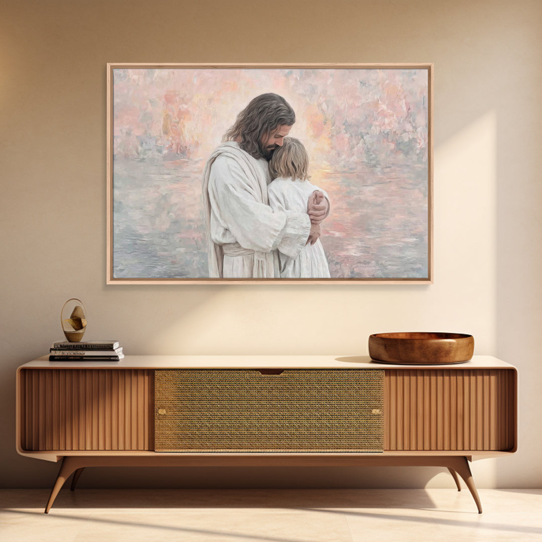 Eternal Embrace – Framed Canvas Print – Christian Wall Art – Jesus Art Print – Christian Art Canvas – Modern Christian Art – Christian Gift