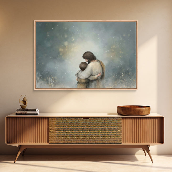 Heavenly Refuge – Framed Canvas Print – Christian Wall Art – Jesus Canvas Art – Christian Art Canvas – Moody Christian Art – Christian Pain