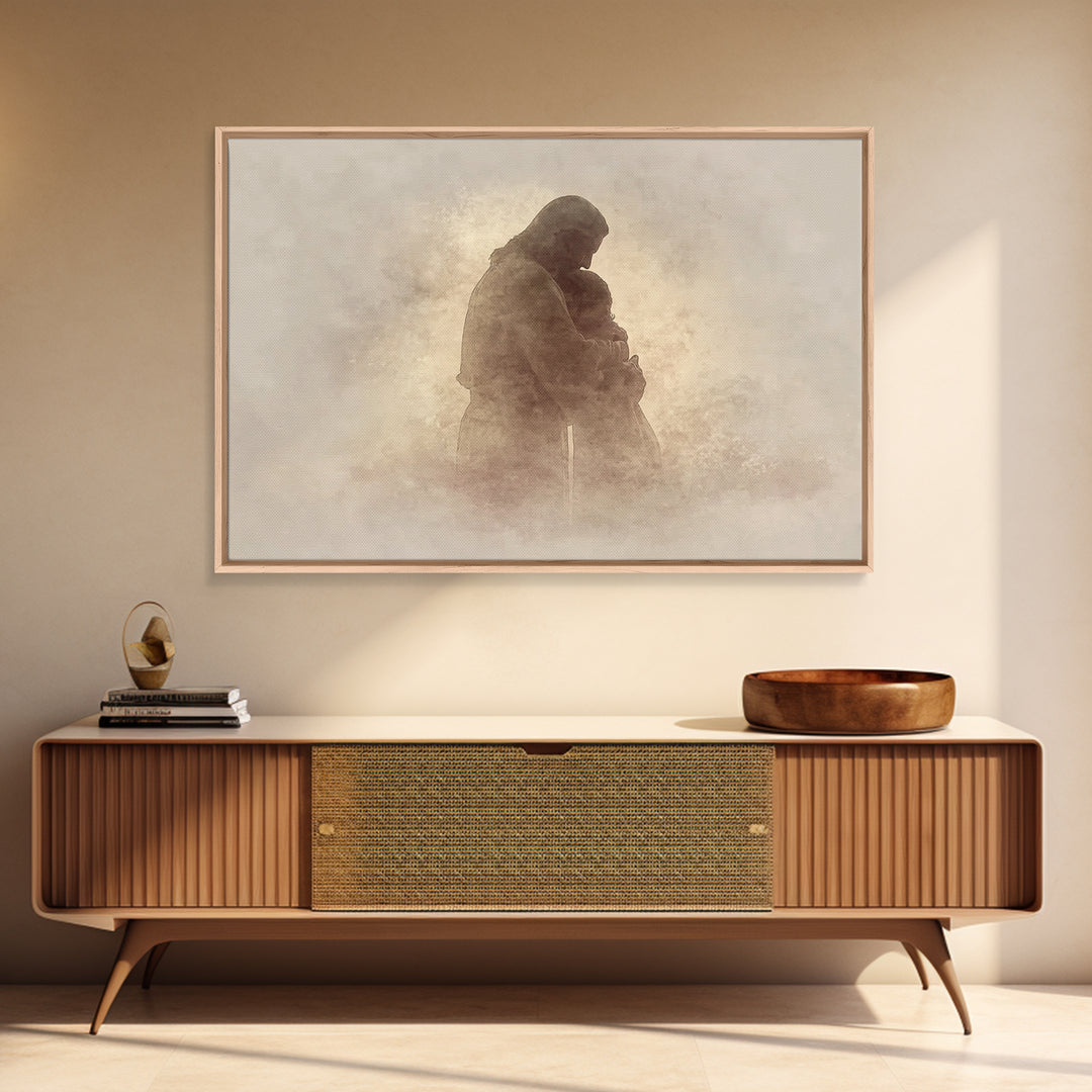 Sacred Shelter – Framed Canvas Print – Christian Wall Art – Christian Art Canvas – Abstract Christian Art – Moody Christian Art – Christian
