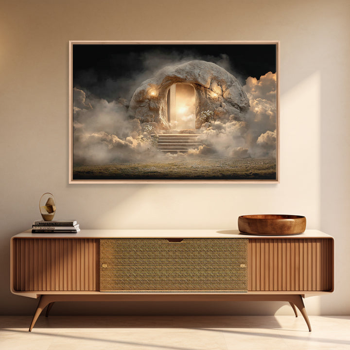 Risen Dawn | Framed Canvas Print | Christian Art Canvas | Jesus Painting Canvas | Christian Wall Art | Christian Christmas Art | Christian