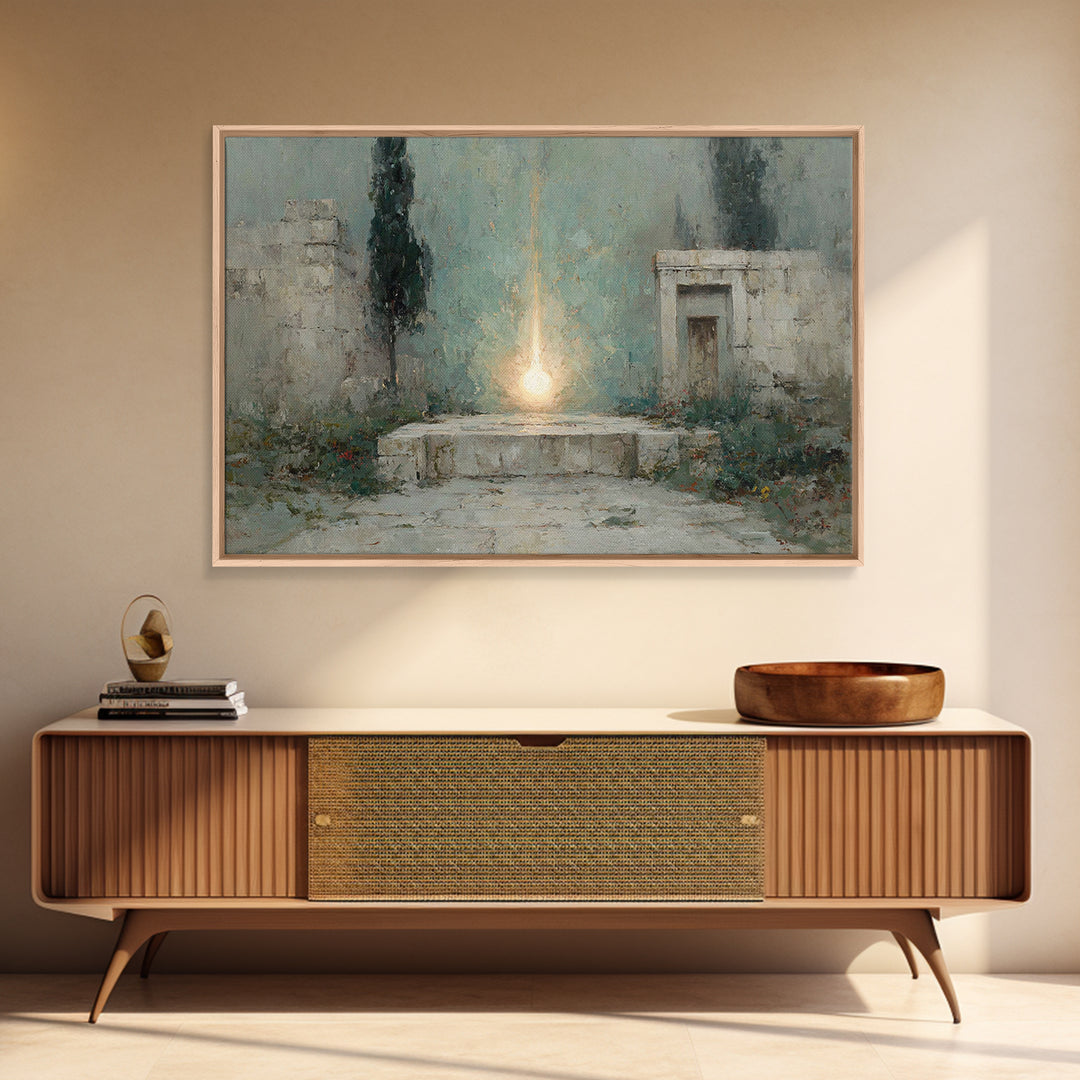 Heavenly Ascent | Framed Canvas Print | Christian Wall Art | Christian Art Canvas | Christian Art Gift | Vintage Christian Art | Jesus Pain