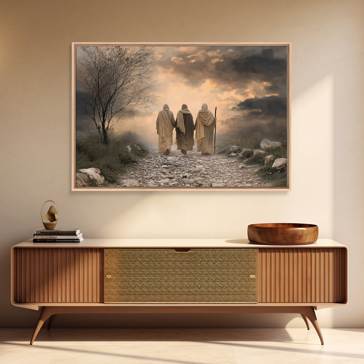 Dusty Path Grace, Framed Canvas Print, Christian Wall Art, Christian Art Print, Jesus Painting Canvas, Vintage Christian Art, Christmas Art