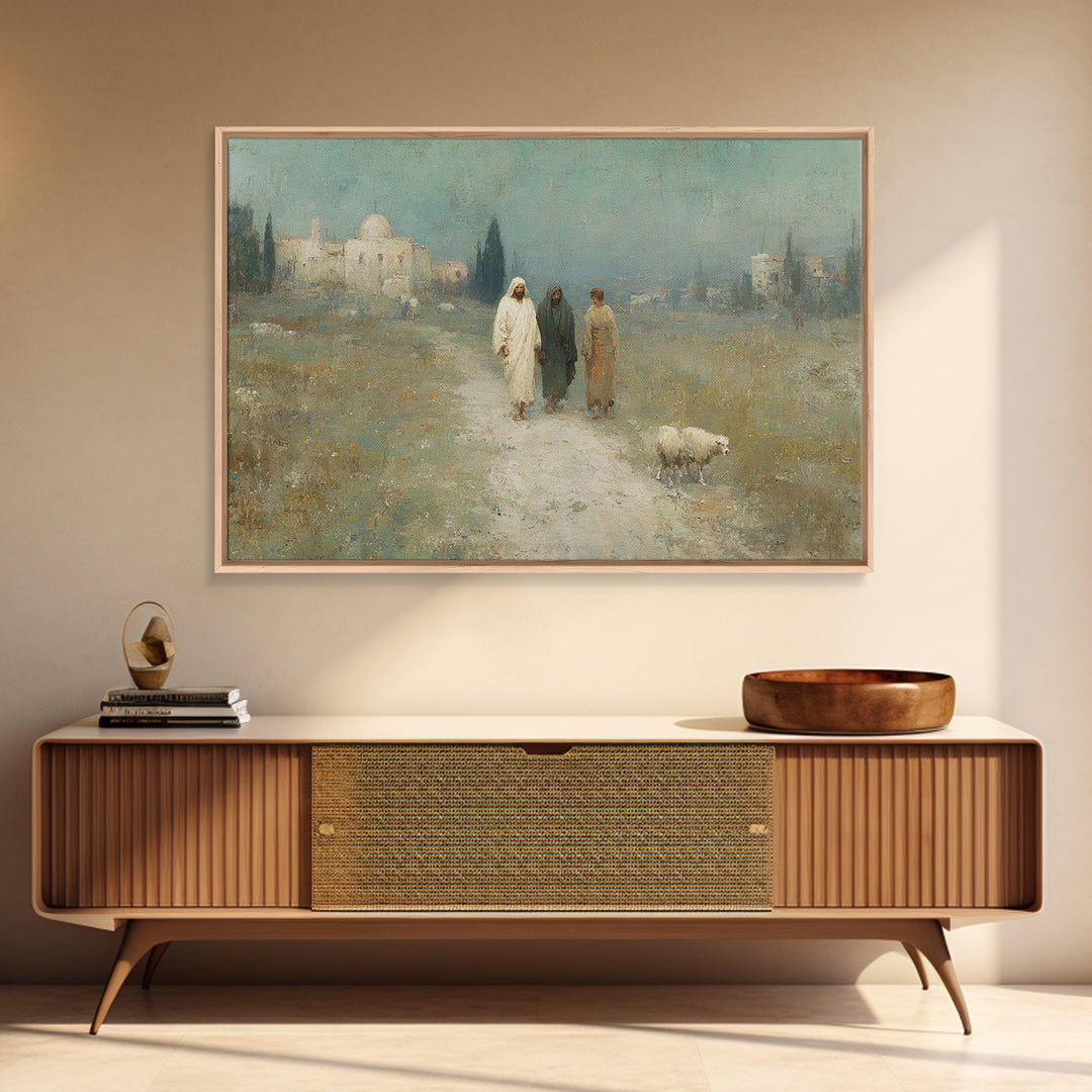 Sacred Pathway – Framed Canvas Print – Christian Art – Christian Wall Art – Jesus Painting – Modern Christian Art – Christian Christmas Dec