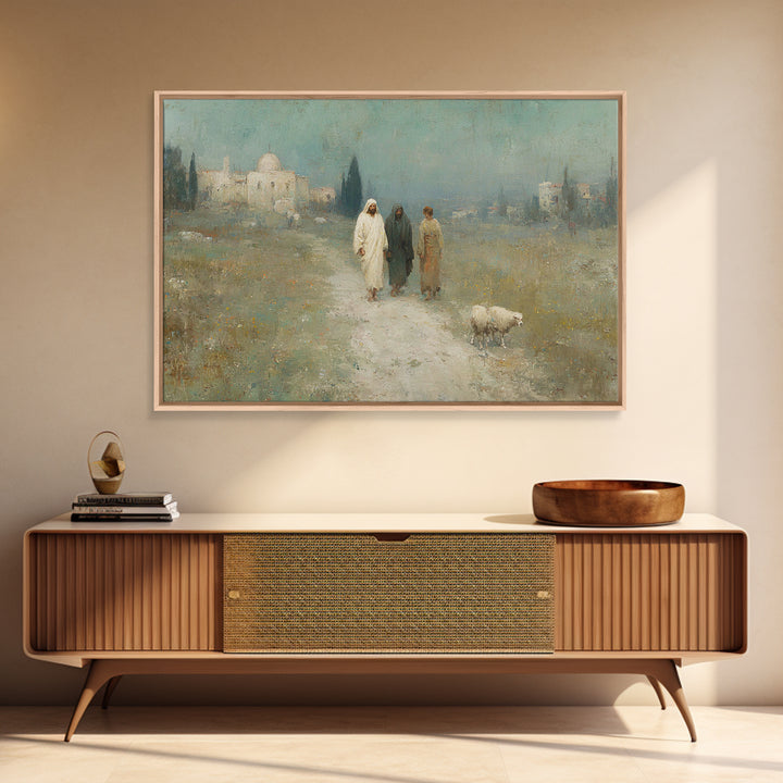 Sacred Pathway – Framed Canvas Print – Christian Art – Christian Wall Art – Jesus Painting – Modern Christian Art – Christian Christmas Dec