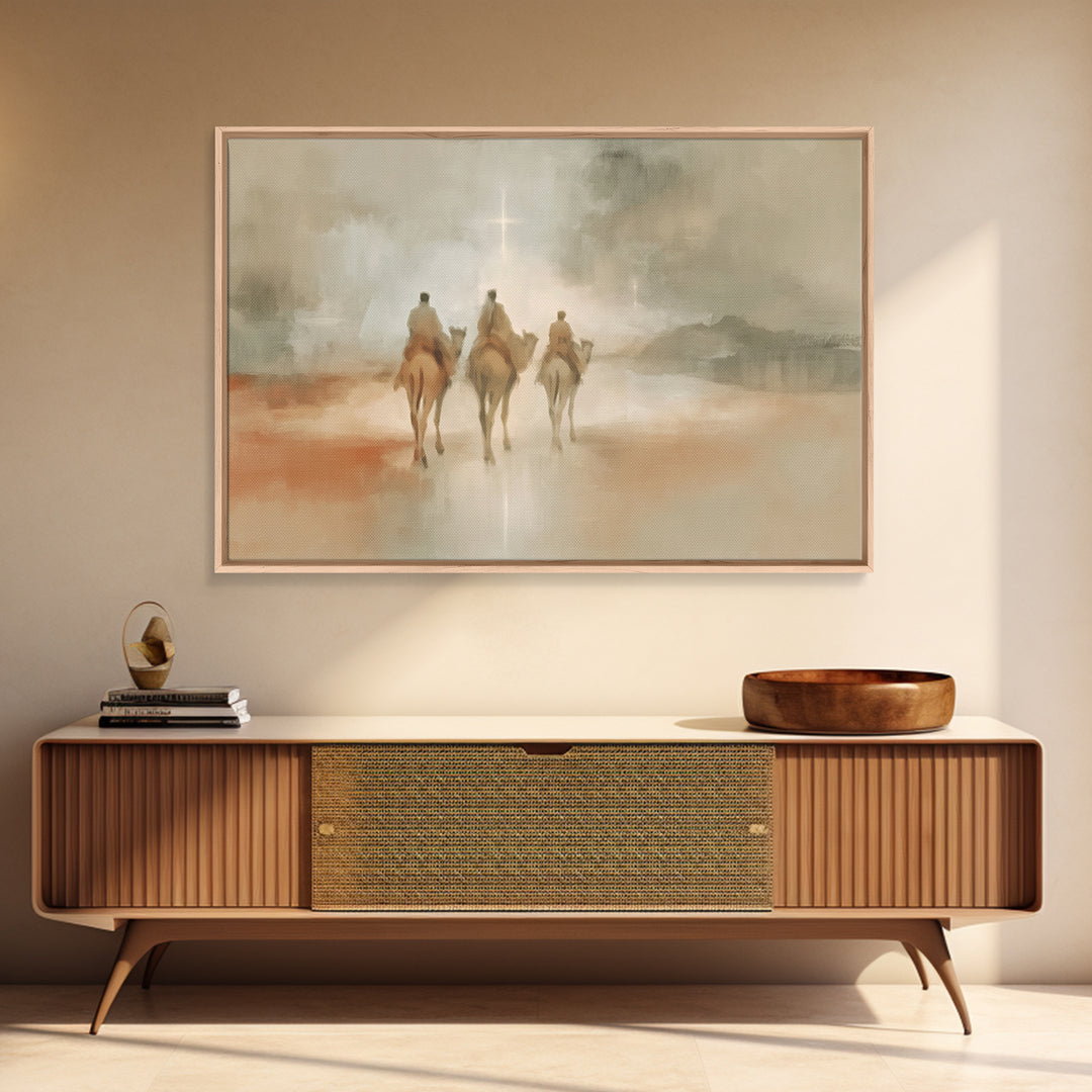 Threefold Star Path – Framed Canvas Print – Christmas Art – Christian Wall Art – Christian Art Canvas – Christian Christmas Art – Jesus Pai