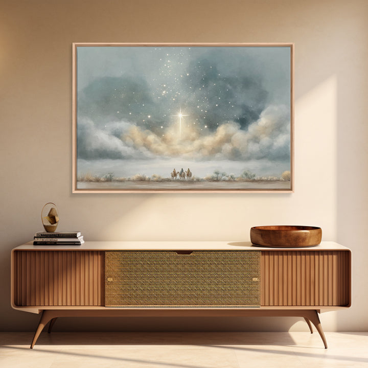 Night Of Wonder | Framed Canvas Print | Christian Wall Art | Christian Christmas Art | Christmas Canvas Wall Art | Christian Art Canvas