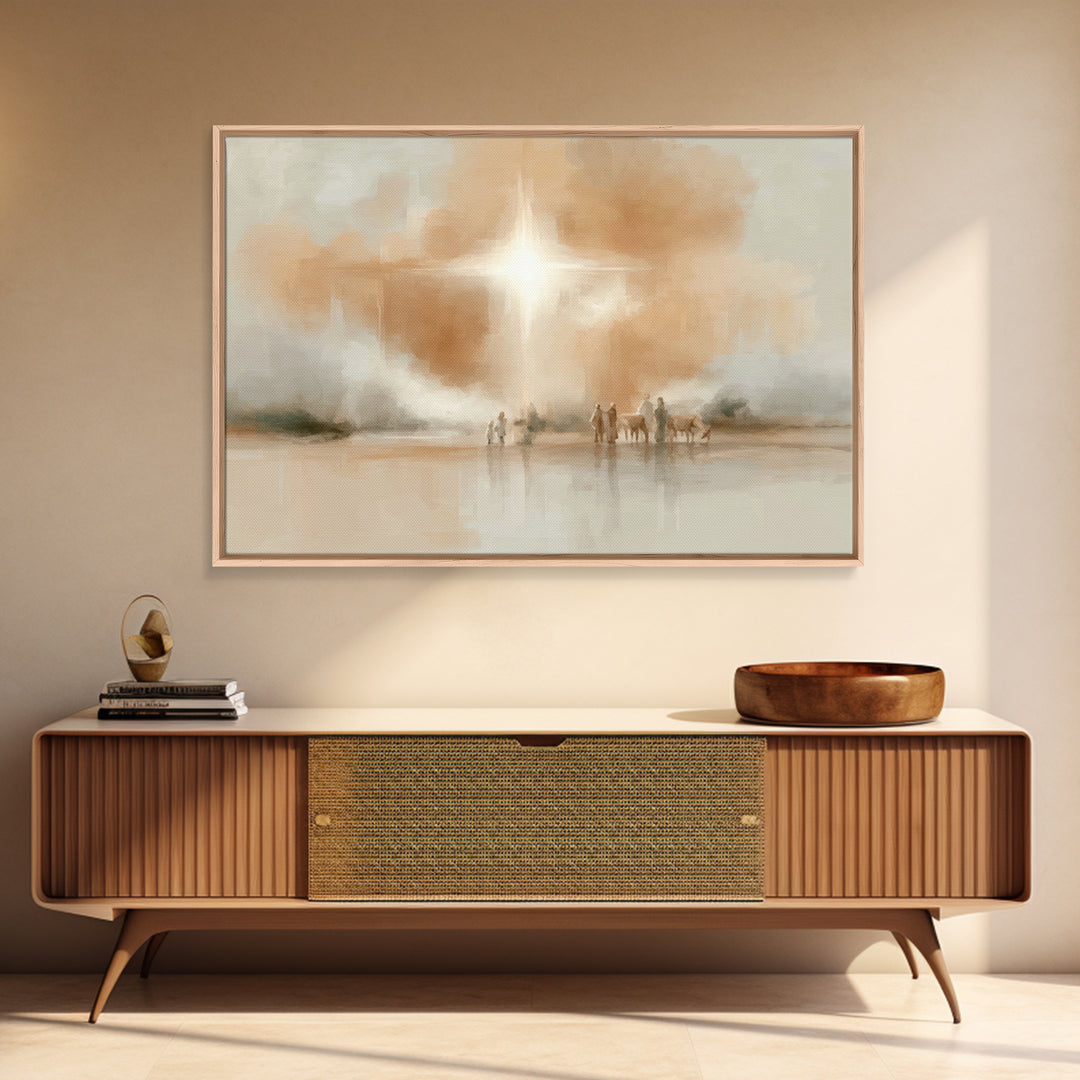 Star Of Promise | Framed Canvas Print | Christian Christmas Art | Christmas Wall Art | Christian Art Canvas | Christmas Art Work