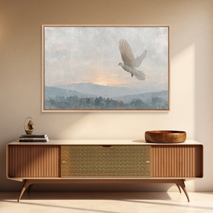 Dove Of Dawn – Framed Canvas Print – Christian Art Canvas – Christian Wall Art – Christian Christmas Art – Vintage Christian Art – Christia