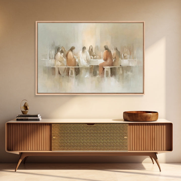 Sacred Table Moment | Framed Canvas Print | Christian Art Canvas | Christian Wall Art | Modern Christian Art | Christian Painting | Christi