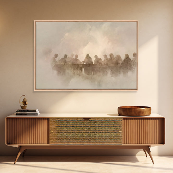 Clouded Communion Stillness – Framed Canvas Print – Christian Art Canvas – Christian Wall Art – Subtle Christian Art – Christian Painting –
