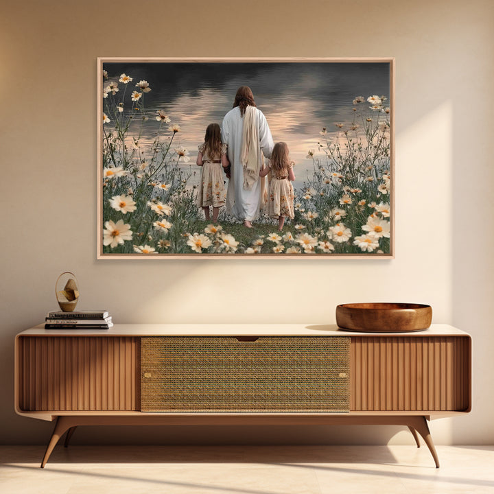 Silent Flock | Framed Canvas Print | Christian Decor For Home | Christian Art Print | Christmas Wall Art | Jesus Christmas Art