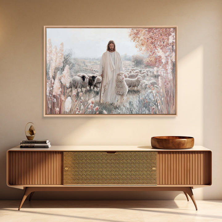 Morning Renewal, Framed Canvas Print, Christian Art Painting, Christmas Wall Art, Christian Art Print, Blue Christian Art