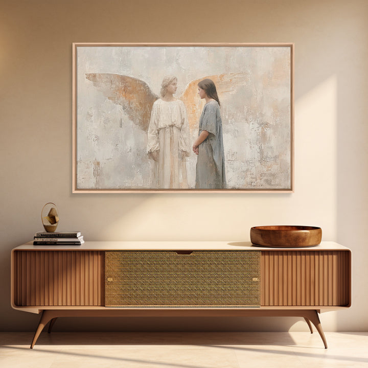 Angels In Light – Framed Canvas Print – Christian Wall Art – Christian Christmas Art – Christian Art Canvas – Christmas Wall Art – Christia