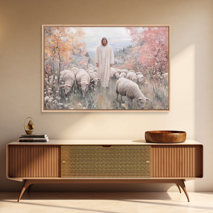 Autumn Grace Walk, Framed Canvas Print, Christian Art Canvas, Christian Wall Art, Jesus Painting, Christian Decoration, Christian Gift Idea