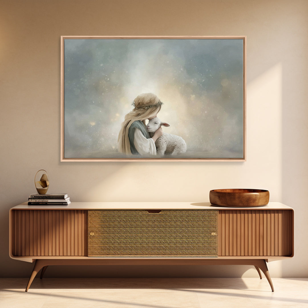 Springtime Path Of Grace, Framed Canvas Print, Christian Art Canvas, Jesus Painting, Christian Wall Art, Christian Art Print, Unique Christ
