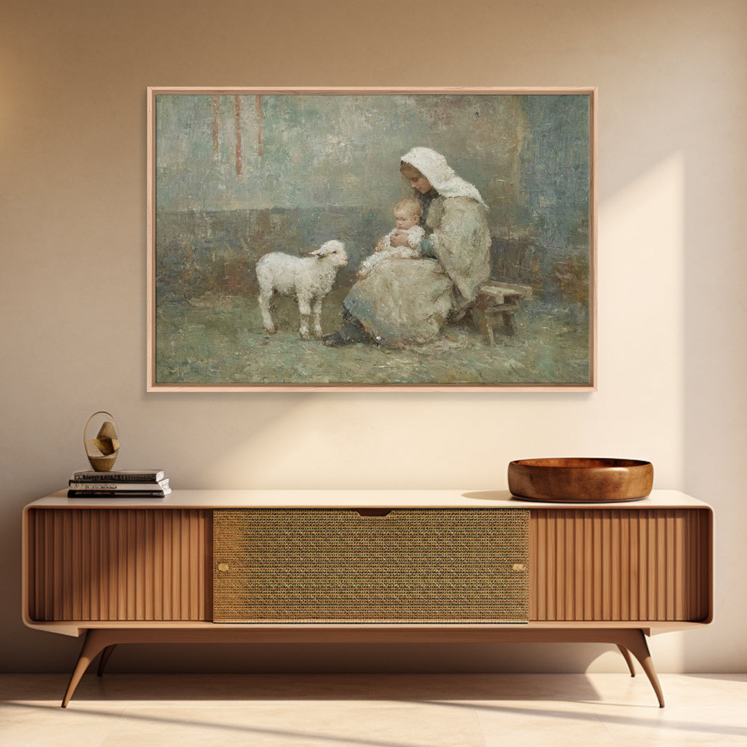 Heaven’s Gentle Walk | Framed Canvas Print | Jesus Painting | Christian Wall Art | Christian Art Canvas | Christian Art | Christian Gift Id