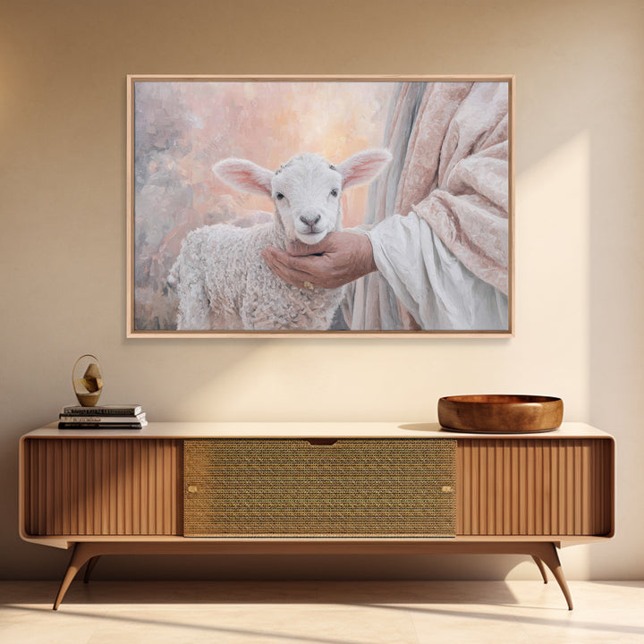 Soft Meadow Guidance – Framed Canvas Print – Christian Art – Jesus Painting – Christian Art Canvas – Christian Wall Art – Christian Art Pri