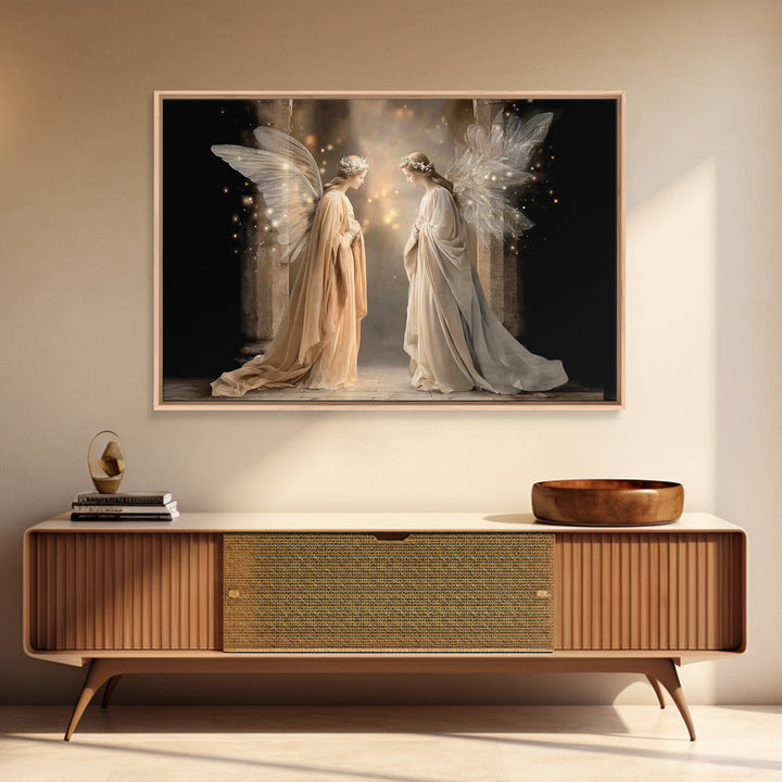 Angelic Reverence | Framed Canvas Print | Christian Art | Christian Art Canvas | Modern Christian Art | Christian Wall Art | Christian Chri