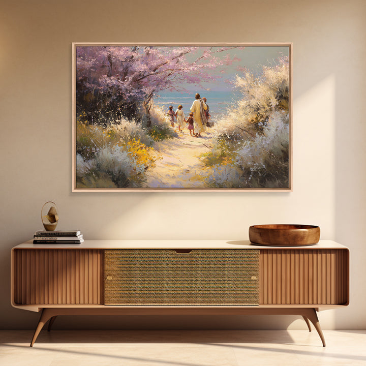 Fields Of Hope | Framed Canvas Print | Christian Paintings | Jesus Wall Art | Christian Art Canvas | Framed Christmas Art | Subtle Christia