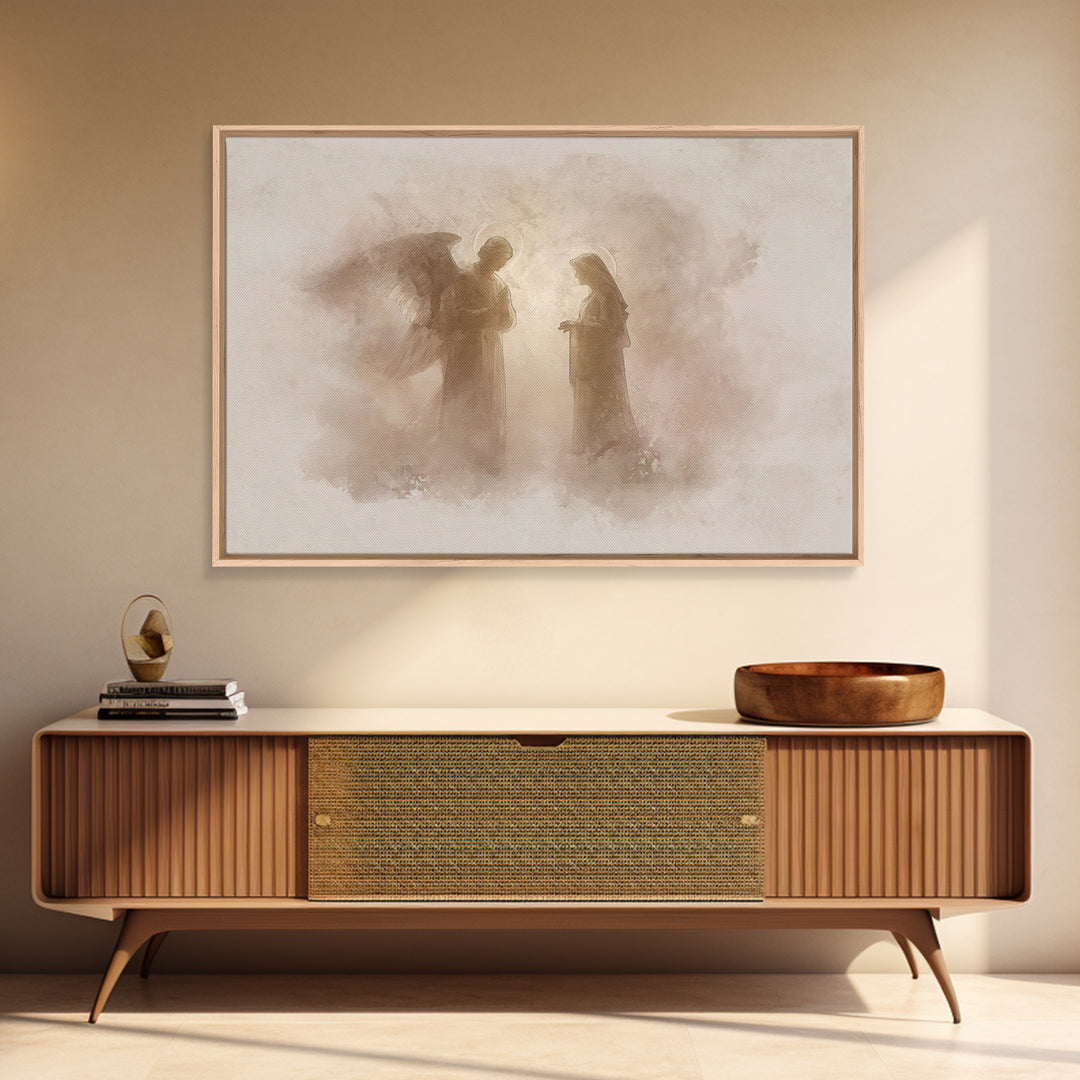 Sacred Encounter, Framed Canvas Print, Christian Wall Art, Subtle Christian Art, Christian Art Canvas, Vintage Christian Art, Christian Chr