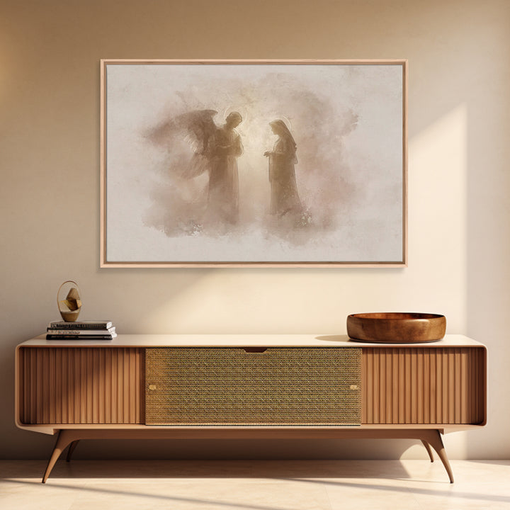 Sacred Encounter, Framed Canvas Print, Christian Wall Art, Subtle Christian Art, Christian Art Canvas, Vintage Christian Art, Christian Chr