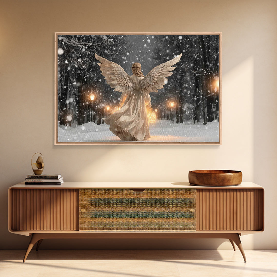 Celestial Cross – Framed Canvas Print – Christian Christmas Art – Christian Art Canvas – Subtle Christian Art – Christian Painting – Christ