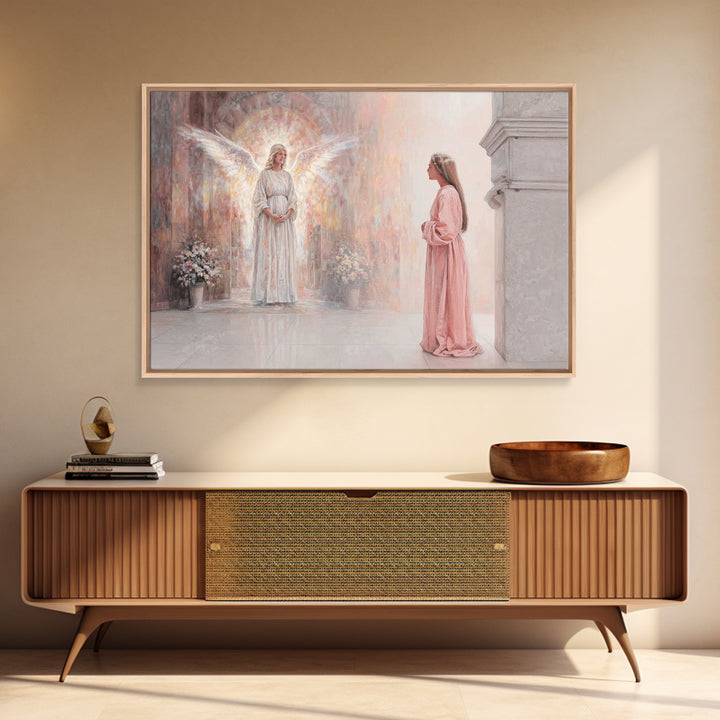 Radiant Messenger | Framed Canvas Print | Christian Art Canvas | Christian Decor | Modern Christian Art | Christian Wall Art | Christmas Ar