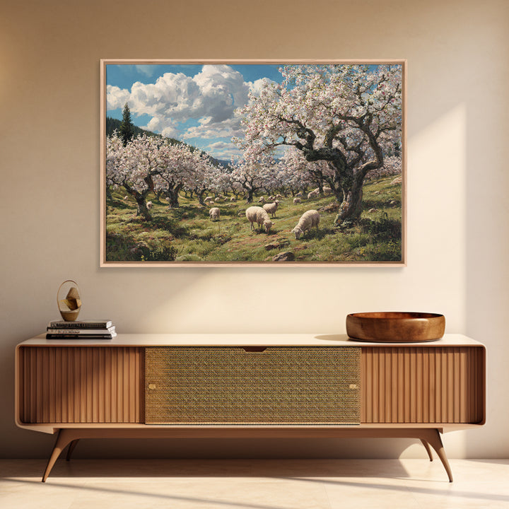 Springtime Blessing | Framed Canvas Print | Christian Wall Art | Christian Art Canvas | Modern Christian Art | Pastoral Scenery | Christian