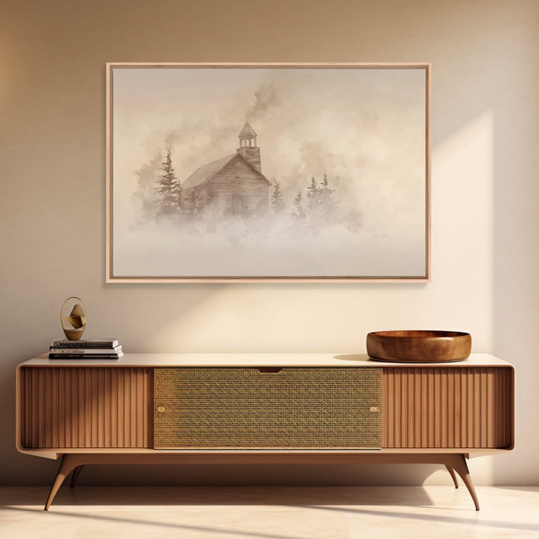 Cloudwalk Reverence – Framed Canvas Print – Jesus Painting – Christian Art Canvas – Subtle Christian Art – Christian Paintings