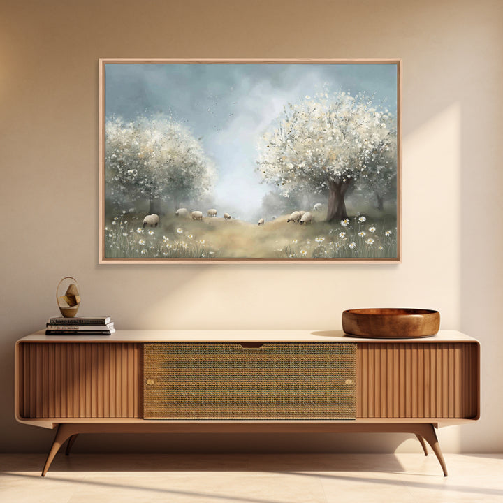 Gentle Meadow Grace, Framed Canvas Print, Christian Wall Art, Subtle Christian Art, Christian Art Canvas, Christian Art Print, Christian De