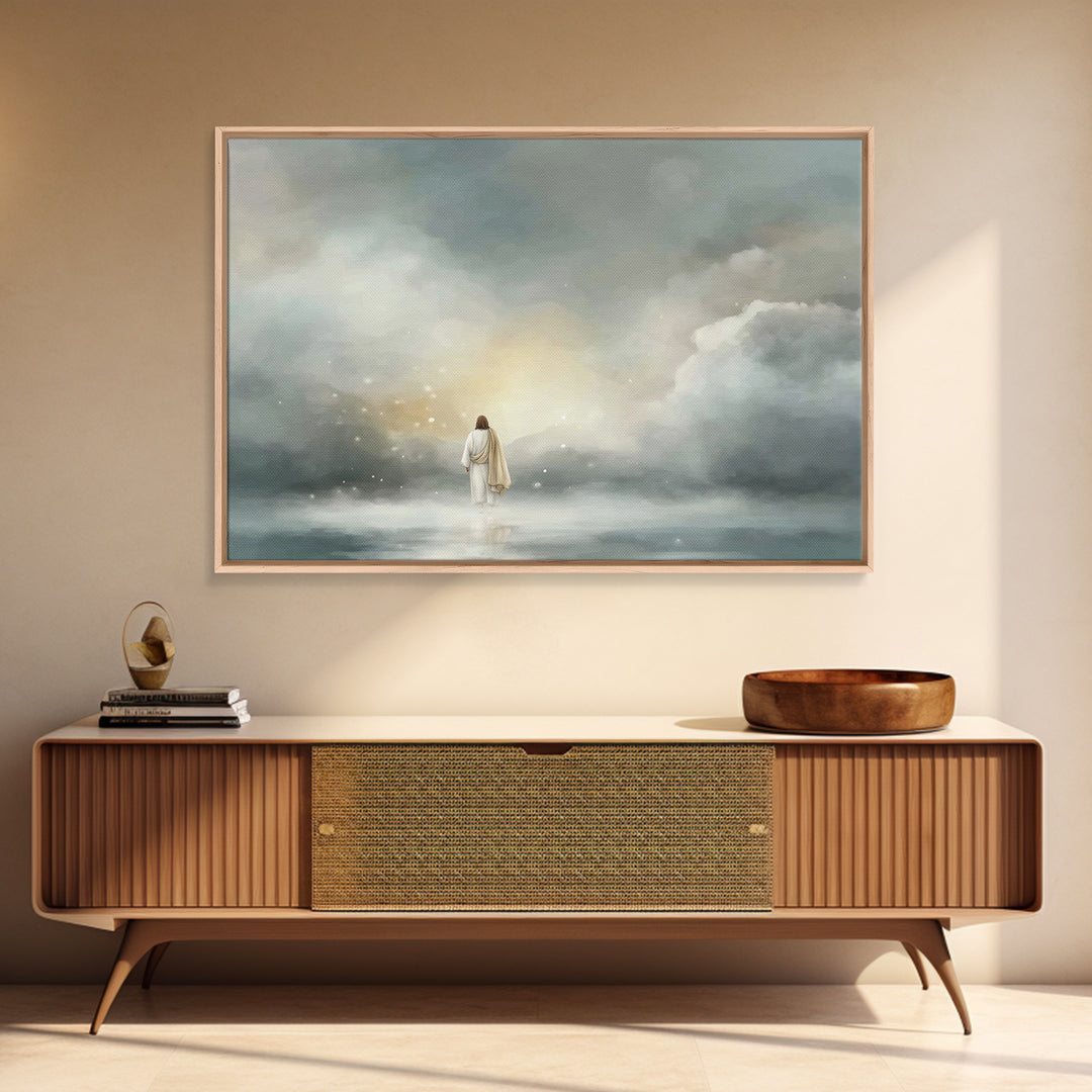 Peaceful Lily Rest, Framed Canvas Print, Christian Art Canvas, Christian Wall Art, Christian Art Print, Subtle Christian Paintings, Christi