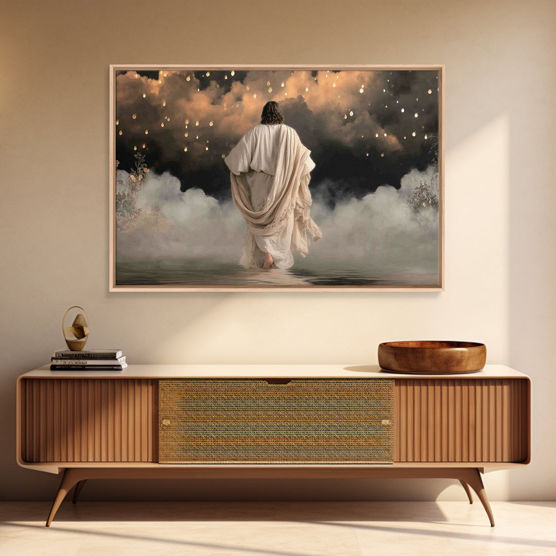 Graceful Meadow Cross – Framed Canvas Print – Christian Art Canvas – Christmas Wall Art – Jesus Painting – Christian Wall Art – Christian D